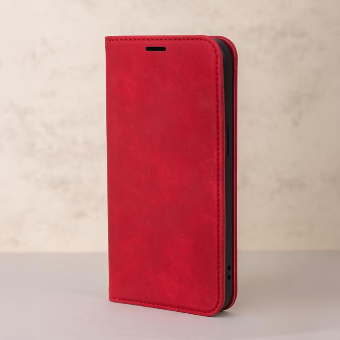 OEM - iPhone 16 Plus Plånboksfodral Smart Suede - Röd