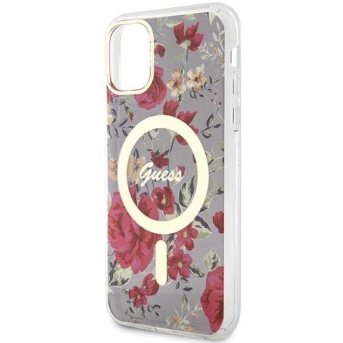 Guess - Guess iPhone 11/XR Mobilskal Magsafe Flower - Grön/Khaki