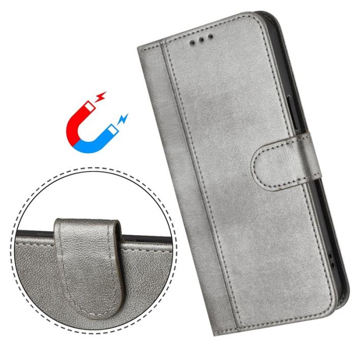 OEM - Plånboksfodral för Samsung Galaxy S26 Plus Konstläder Stativ - Grå