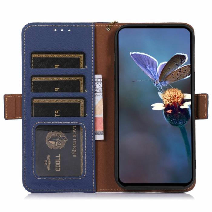 OEM - Mobilfodral för Samsung Galaxy S26 Plus Äkta läder RFID - Safir