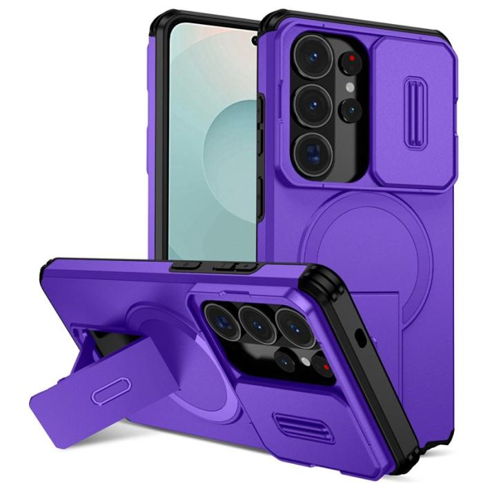 OEM - Mobilskal för Samsung Galaxy S26 Ultra Magnetiskt Kickstand PC + TPU - Lila