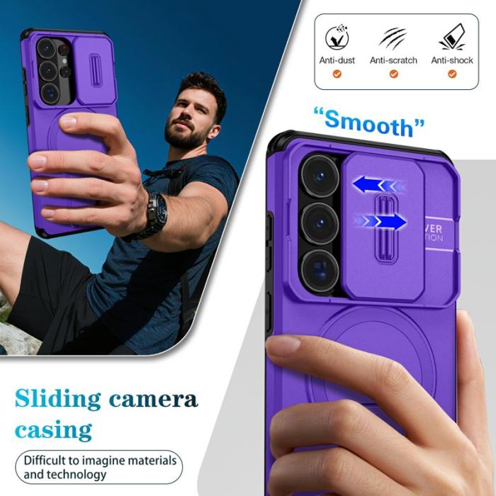 OEM - Mobilskal för Samsung Galaxy S26 Ultra Magnetiskt Kickstand PC + TPU - Lila