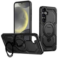 OEM - Mobilskal f&ouml;r Samsung Galaxy S26 Magnetiskt Ring Kickstand PC + TPU - Svart