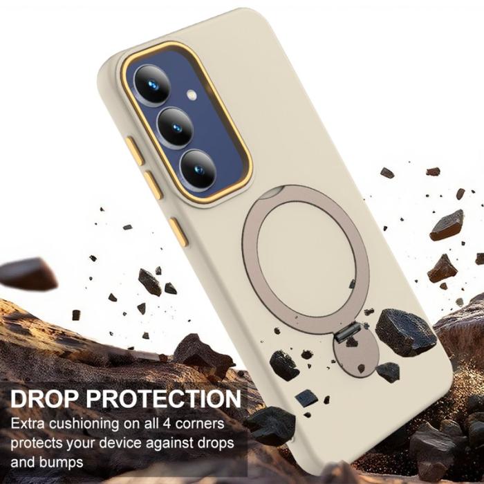 OEM - Mobilskal för Samsung Galaxy S26 Magnetiskt Ring Kickstand TPU + PC - Aprikos