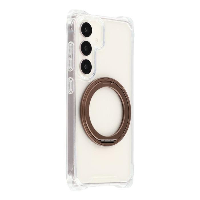 OEM - Mobilskal för Samsung Galaxy S26 Magnetiskt Ring Kickstand TPU + PC - Brun