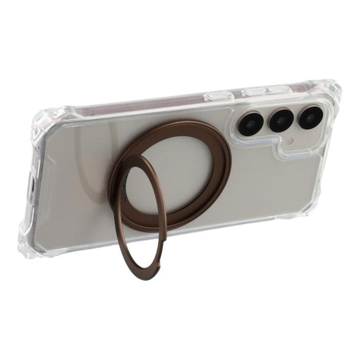 OEM - Mobilskal för Samsung Galaxy S26 Magnetiskt Ring Kickstand TPU + PC - Brun