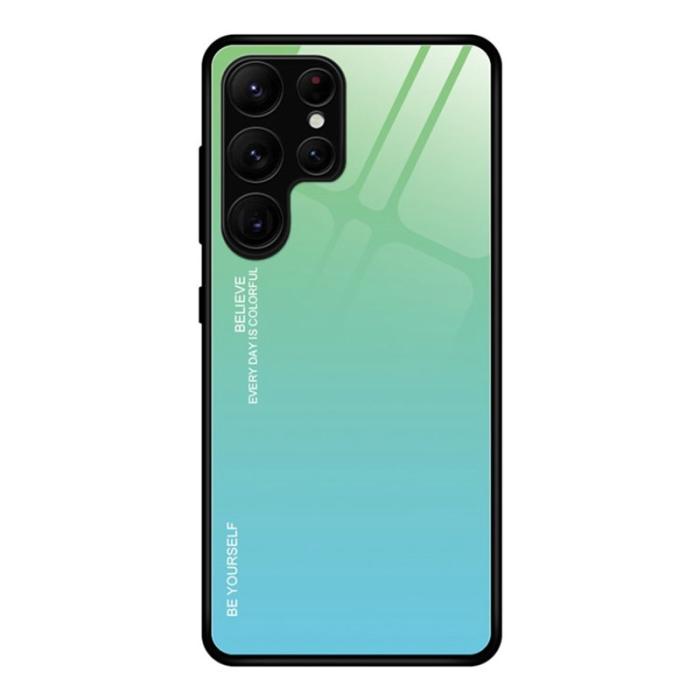OEM - Mobilskal för Samsung Galaxy S26 Ultra Gradient Tempererat Glas + TPU - Cyan