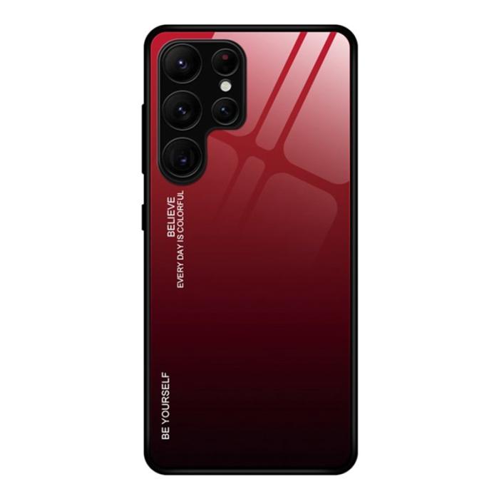 OEM - Mobilskal för Samsung Galaxy S26 Ultra Gradient Tempererat glas + TPU - Röd