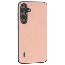 ABEEL - ABEEL Mobilskal till Samsung Galaxy S24 &Auml;kta L&auml;der H&aring;rd PC Rosa