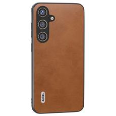 ABEEL - ABEEL Mobilskal till Samsung Galaxy S24+ Cowhide Textur Skydd Brun