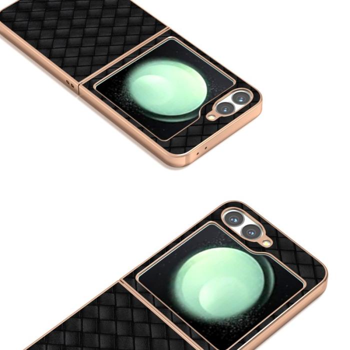 ABEEL - ABEEL Mobilskal till Samsung Galaxy Z Flip7 FE 5G Woven Textur Svart