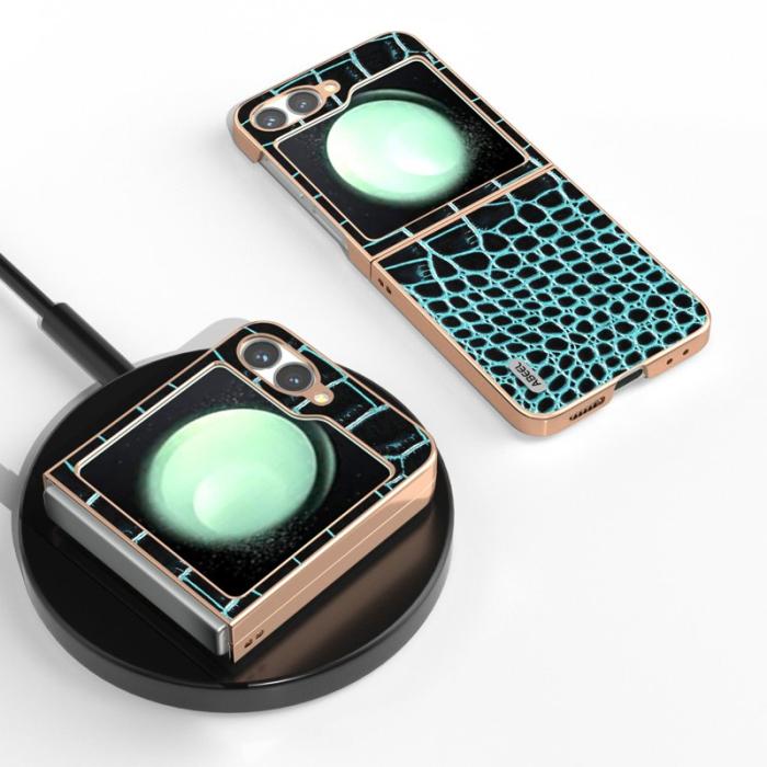 ABEEL - ABEEL Mobilskal till Samsung Galaxy Z Flip7 FE / Z Flip6 5G Äkta Läder Grön