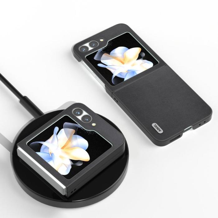 ABEEL - ABEEL Mobilskal till Samsung Galaxy Z Flip7 FE / Z Flip6 5G Äkta Läder Svart