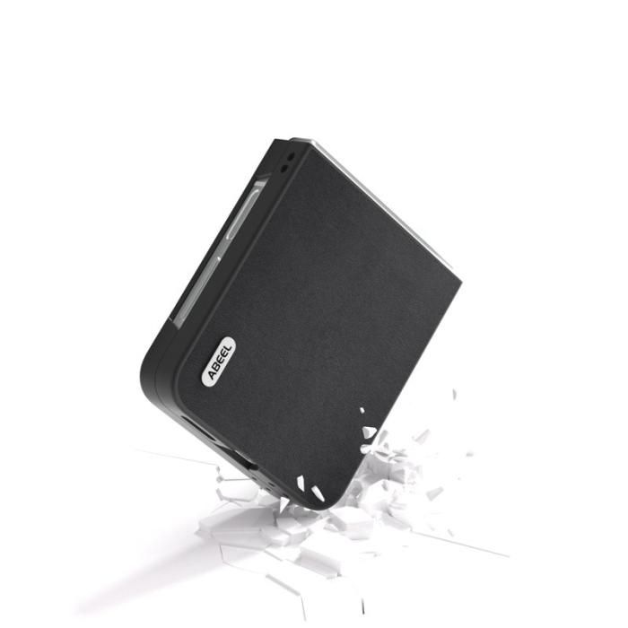 ABEEL - ABEEL Mobilskal till Samsung Galaxy Z Flip7 FE / Z Flip6 5G Äkta Läder Svart