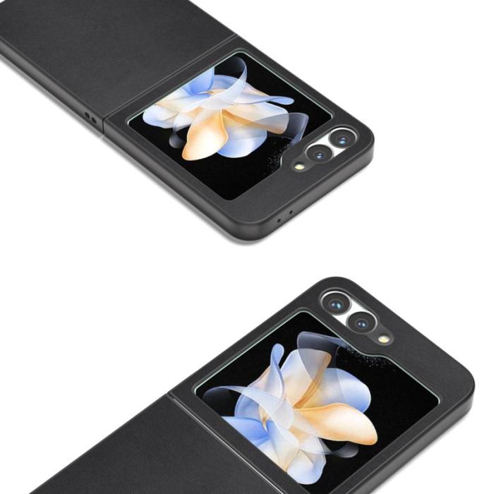 ABEEL - ABEEL Mobilskal till Samsung Galaxy Z Flip7 FE / Z Flip6 5G Äkta Läder Svart