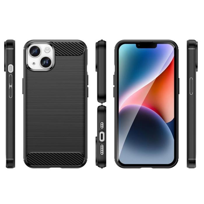 OEM - iPhone 15 Mobilskal Carbon Flexible - Svart