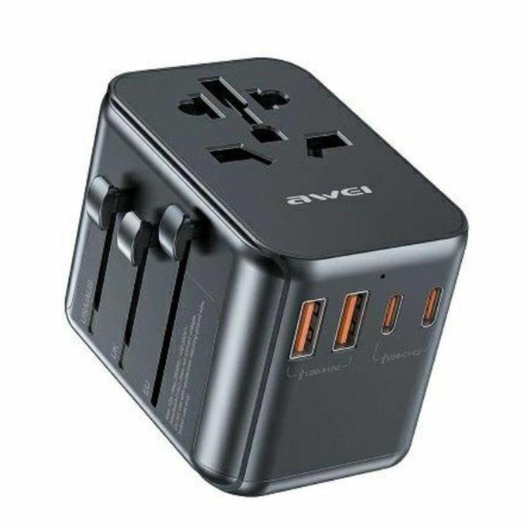 Awei 4in1 GaN Reseadapter 35W 3xUSB-C 2xUSB-A C-39 - Svart | 505295 | AlltMobil