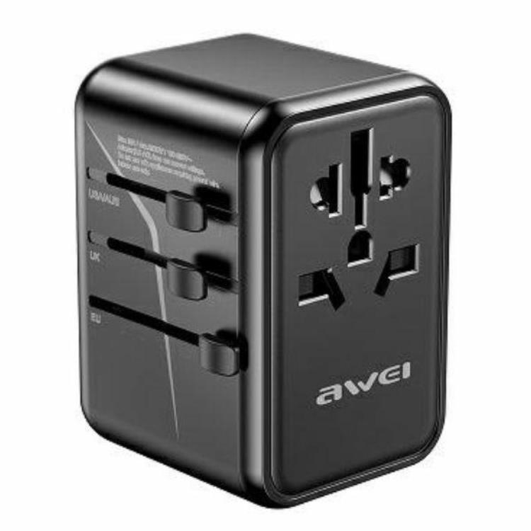 Awei 4in1 GaN Reseadapter 65W 3xUSB-C 2xUSB-A CL-13 - Svart | 505295 | AlltMobil