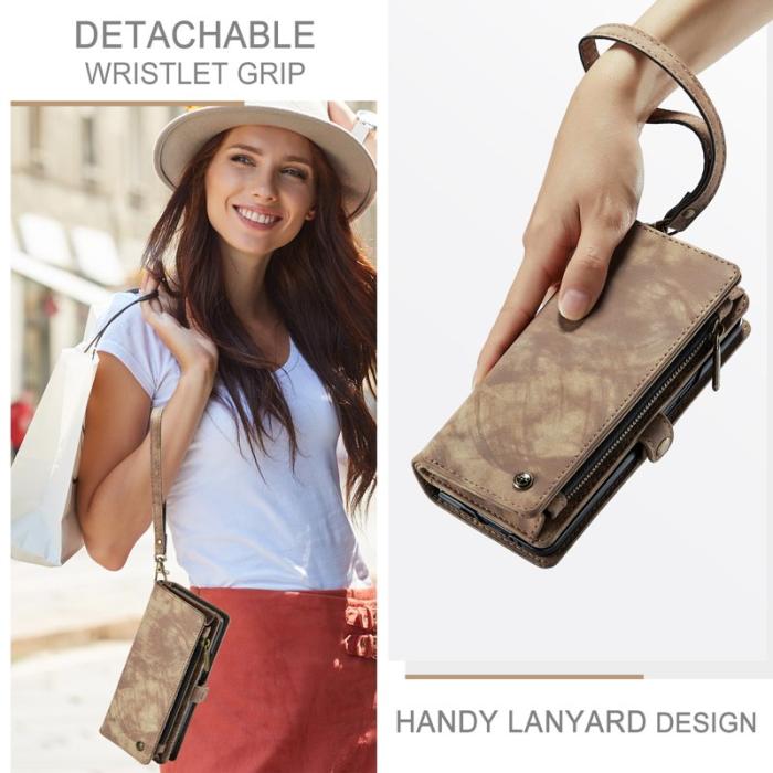 Caseme - CASEME 008 Samsung Galaxy Z Fold5 Plånboksfodral Konstläder med Rem - Brun