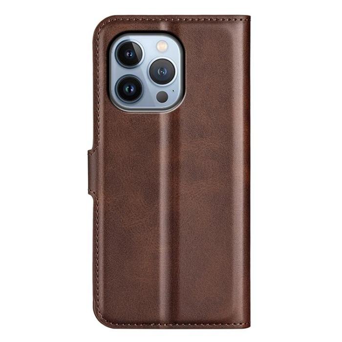 A-One Brand - Flip Folio iPhone 14 Pro Plånboksfodral - Mörkbrun