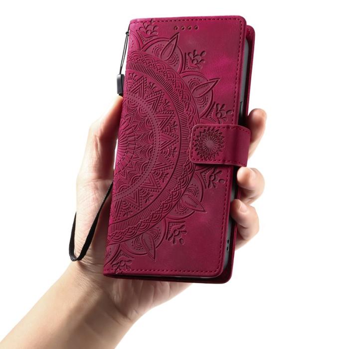 OEM - Samsung Galaxy S26 Plånboksfodral Impräntad Totem Konstläder - Rosa