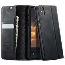 Caseme - CASEME 033 iPhone XS Max Fodral RFID-Skydd Konstl&auml;der Svart