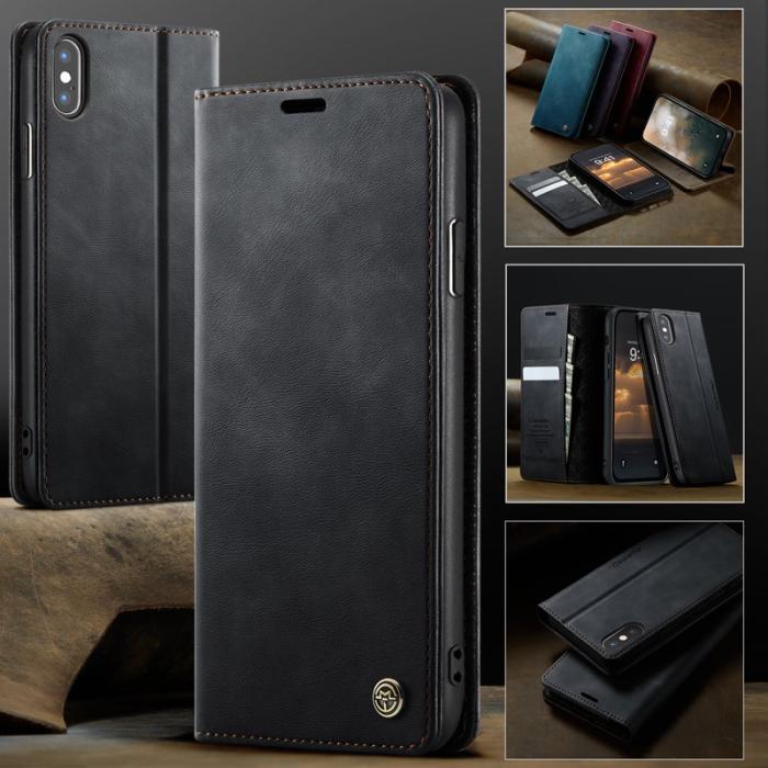Caseme - CASEME 033 iPhone XS Max Fodral RFID-Skydd Konstläder Svart