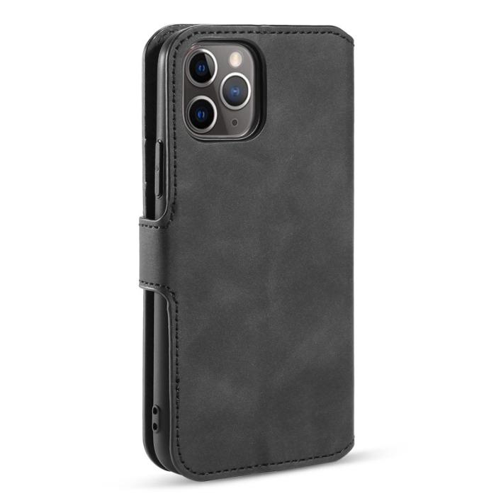 DG.MING - DG.MING Retro Plånboksfodral Konstläder för iPhone 11 Pro Max - Svart