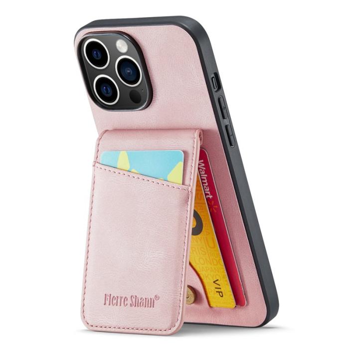 FIERRE SHANN - FIERRE SHANN iPhone 13 Pro Fodral KonstLäder - Rosa