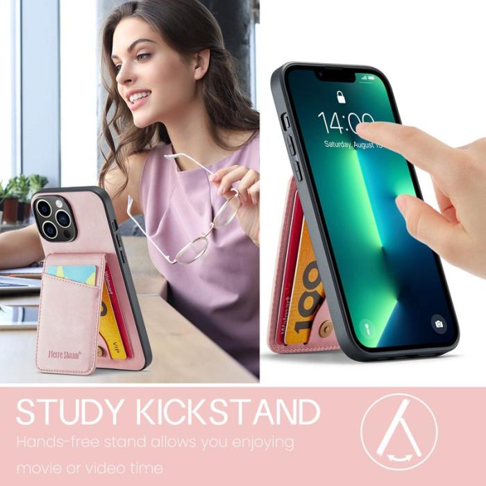 FIERRE SHANN - FIERRE SHANN iPhone 13 Pro Fodral KonstLäder - Rosa