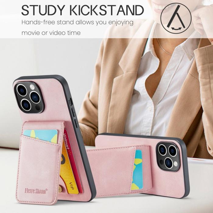 FIERRE SHANN - FIERRE SHANN iPhone 13 Pro Fodral KonstLäder - Rosa