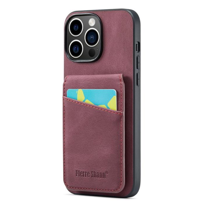 FIERRE SHANN - FIERRE SHANN iPhone 13 Pro Fodral KonstLäder - Röd