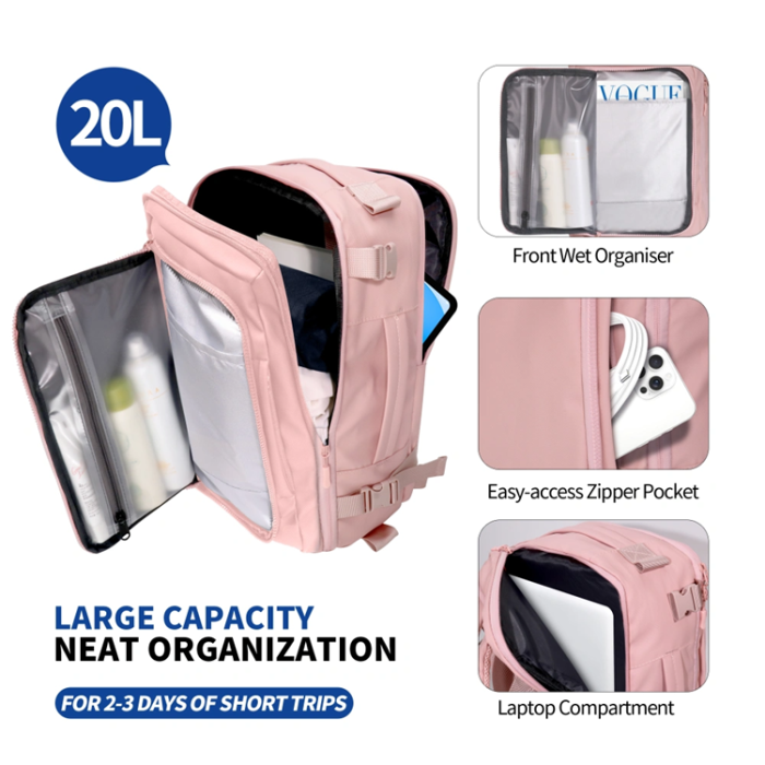Tech-Protect - Tech-Protect Travel DatorRyggsäck 20L Defender - Dusty Rosa