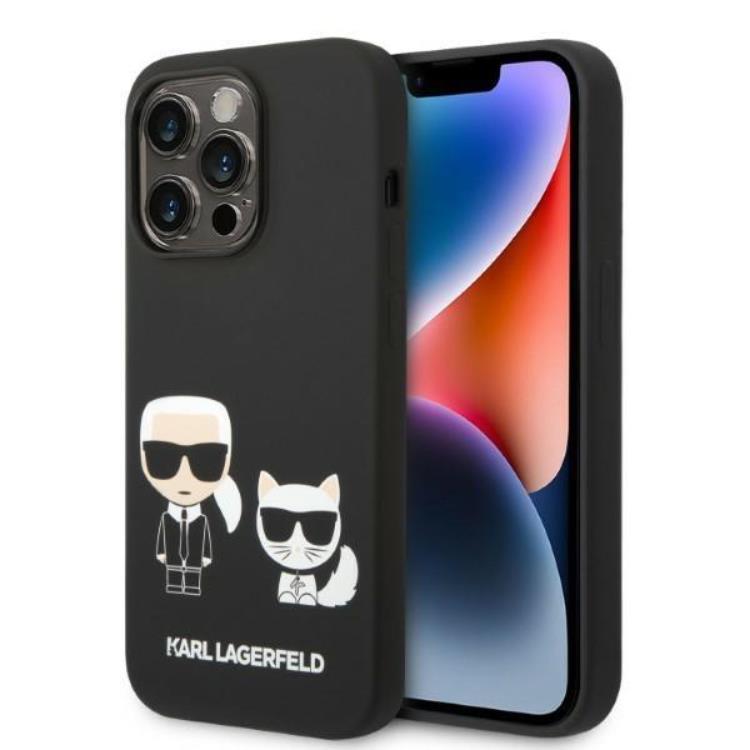 Karl Lagerfeld iPhone 14 Pro Skal Magsafe Silicone Karl & Choupette - Svart | 2353 | AlltMobil