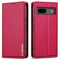 LC.imeeke - LC.IMEEKE L1 Series Google Pixel 8a Pl&aring;nboksfodral Konstl&auml;der - R&ouml;d