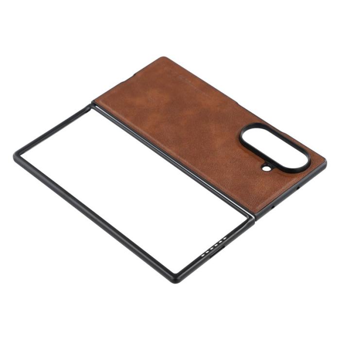 X-Level - X-LEVEL Bojue-3 Samsung Galaxy Z Fold7 Fodral Konstläder Brun