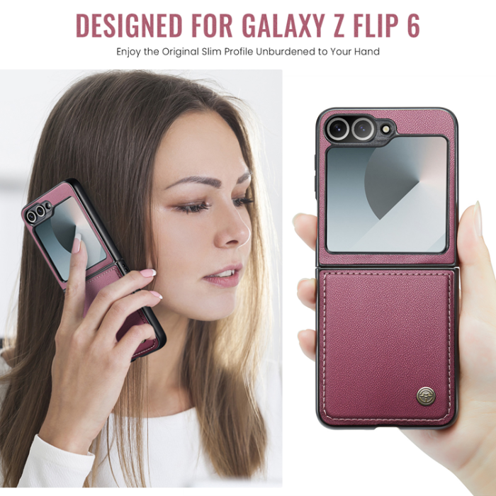 Caseme - CASEME Galaxy Z Flip 7 FE Mobilskal RFID Blocking Glossy 023 - Röd