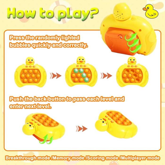 A-One Brand - Pop It Pro Quick Push Game Djur - Duck