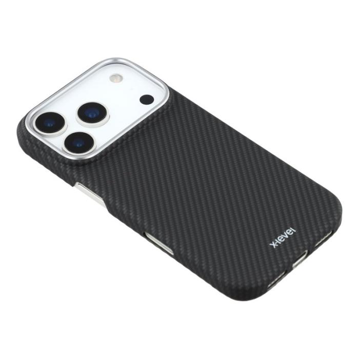 X-Level - X-LEVEL Mobilskal till iPhone 17 Pro Kolfiber Textur Hård PC Svart