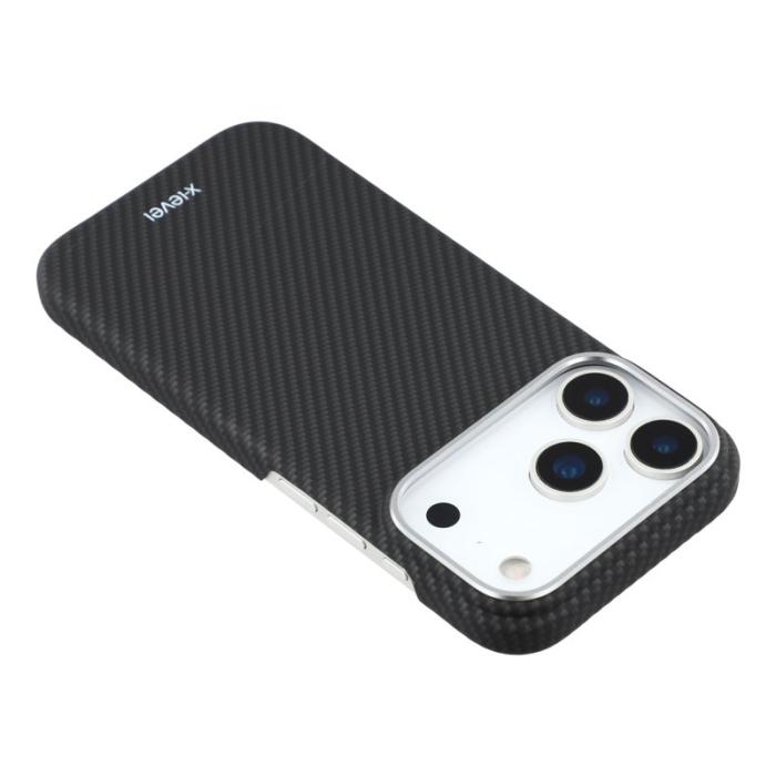 X-Level - X-LEVEL Mobilskal till iPhone 17 Pro Kolfiber Textur Hård PC Svart