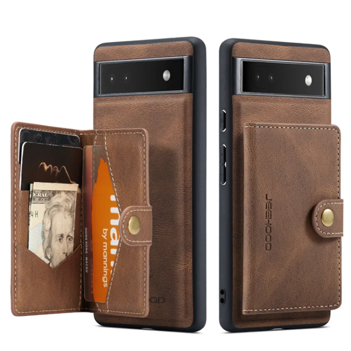 OEM - JEEHOOD Google Pixel 6a Fodral KonstLäder - Brun