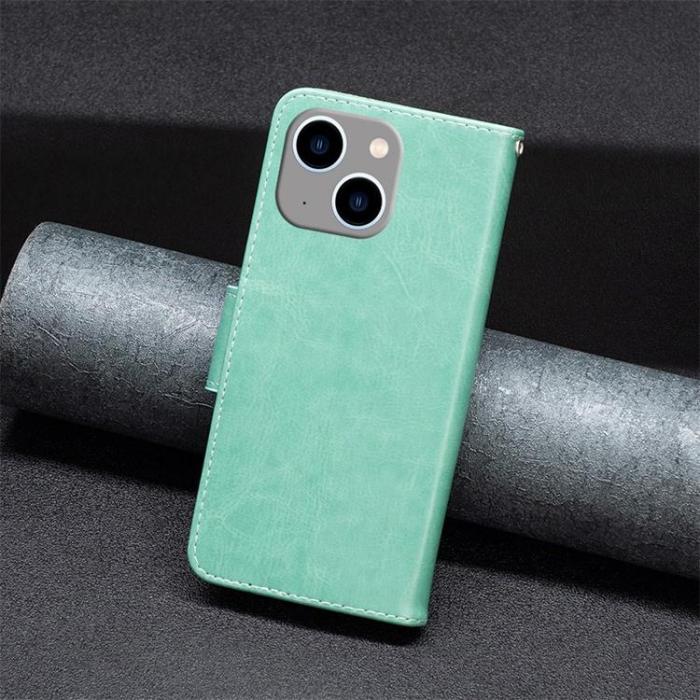 OEM - iPhone 14 Plus Plånboksfodral Butterfly Imprinted - Turkos