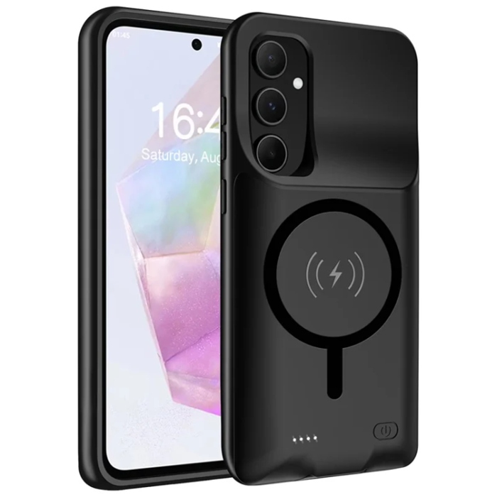 A-One Brand - Galaxy A35 5G Batteriskal Magsafe 10000mAh - Svart