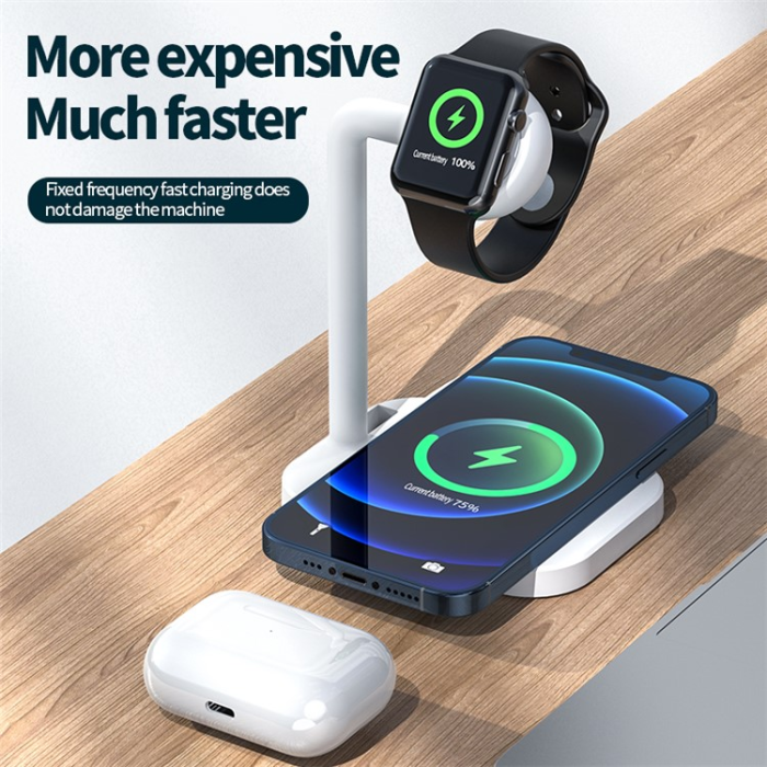 OEM - 2in1 MagSafe Trådlös Laddare iPhone, Apple Watch - Svart