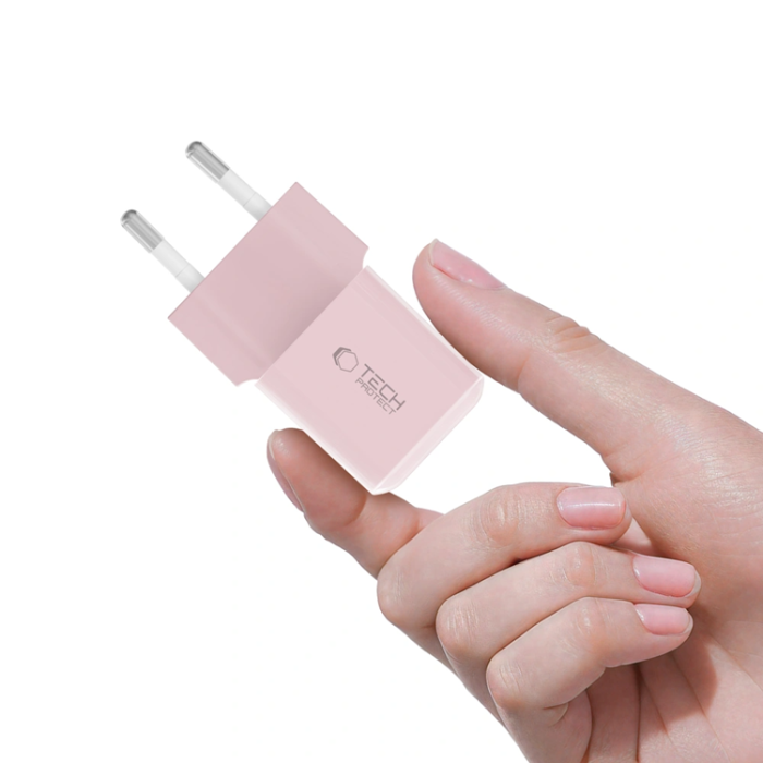 Tech-Protect - Tech-Protect Väggladdare USB-C 25W - Baby Rosa