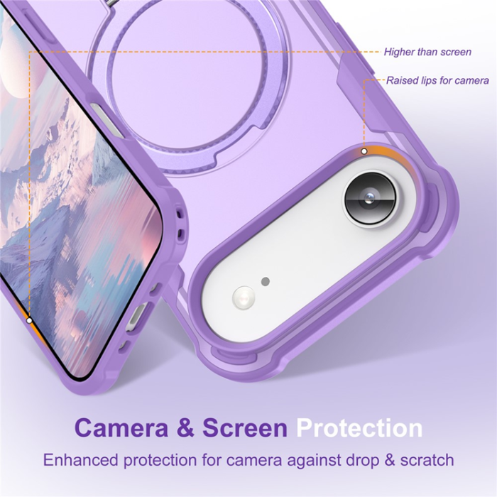 A-One Brand - iPhone 17 Air Mobilskal MagSafe Kickstand Shockproof - Lila