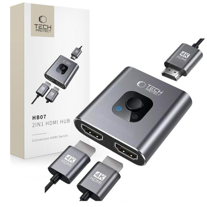 Tech-Protect - Tech-Protect HB07 2in1 Hub Adapter - Space Grå