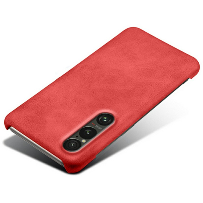 A-One Brand - Sony Xperia 1 VII Mobilskal Calfskin Texture PU-Läder - Röd