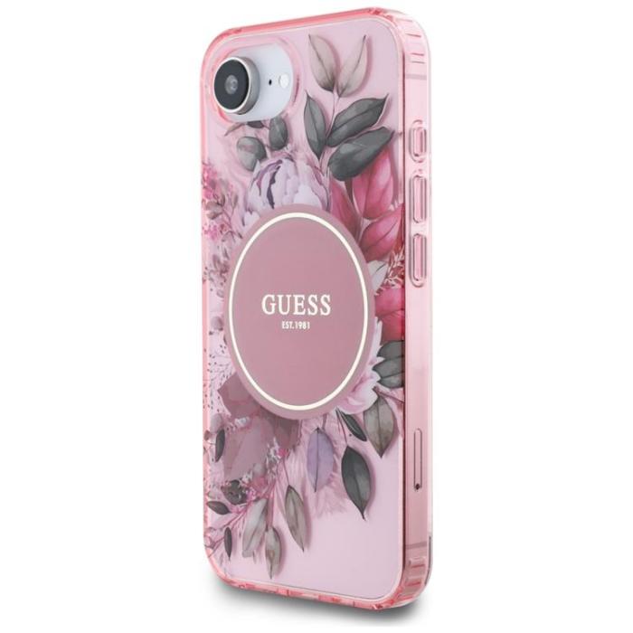 Guess - Guess iPhone 16e Mobilskal MagSafe IML Flowers - Rosa