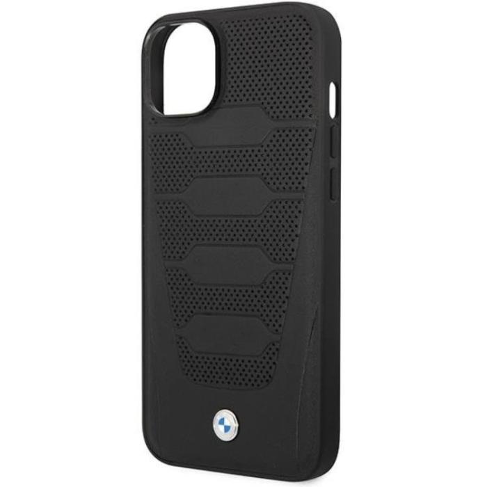 BMW - BMW iPhone 14 Mobilskal Läder Seats Pattern - Svart